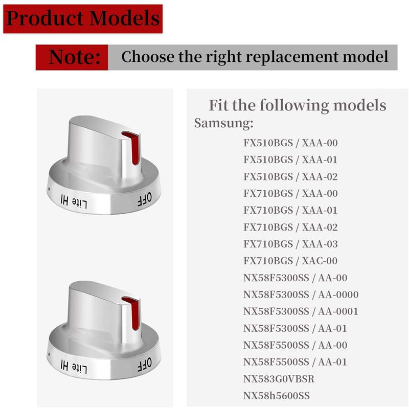 Fitting 5 DG64-00347A Range Knobs For Samsung NX58H5600SS NX58F5300SS FX710BGS